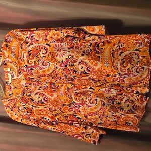 Liz Claiborne Orange and Purple Boxy Blouse 3/4 Sleeve